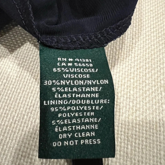 NWT Lauren Ralph Lauren navy Dress with cutout size 4 - Picture 6 of 7